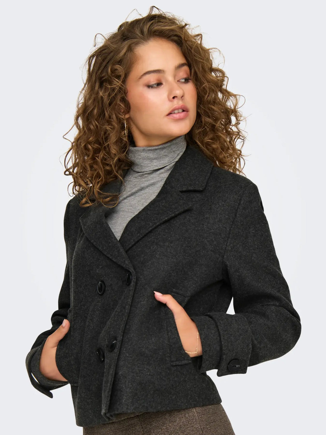 Manteau Only couleur gris — vue 3