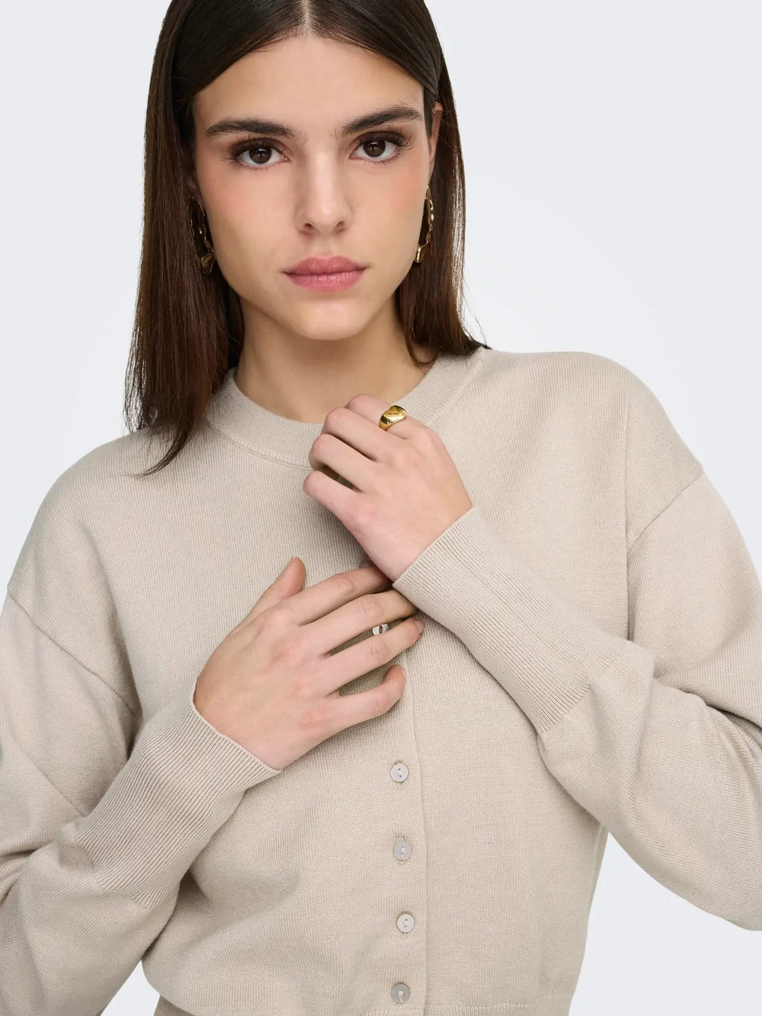 Cardigan Only couleur beige — vue 3