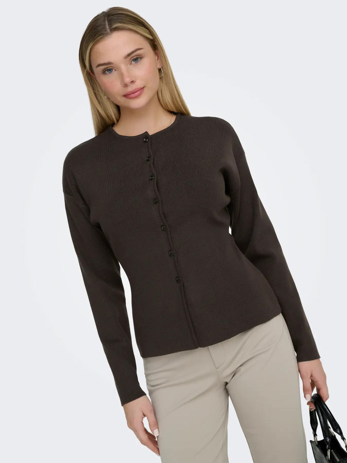 Cardigan Only couleur marron — vue 3