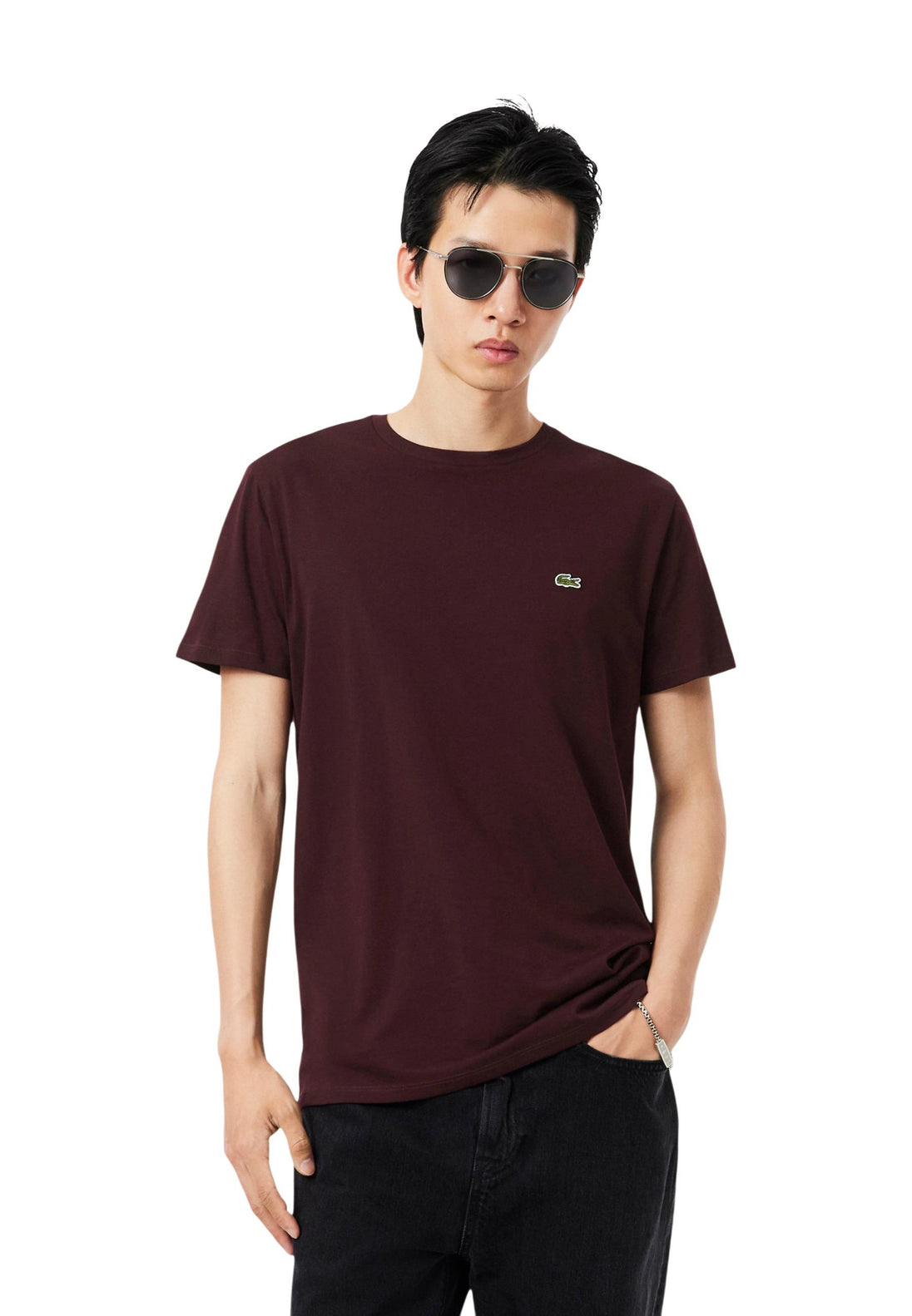 T-shirt Lacoste couleur bordeaux