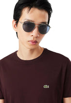 T-shirt Lacoste couleur bordeaux — vue 2