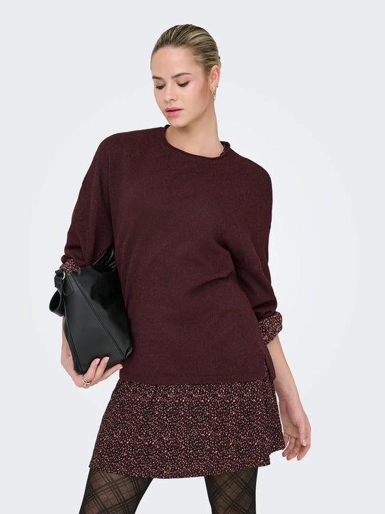 Pull Only couleur bordeaux
