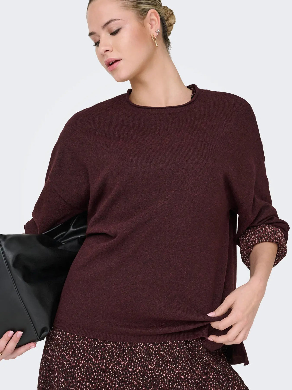 Pull Only couleur bordeaux — vue 2