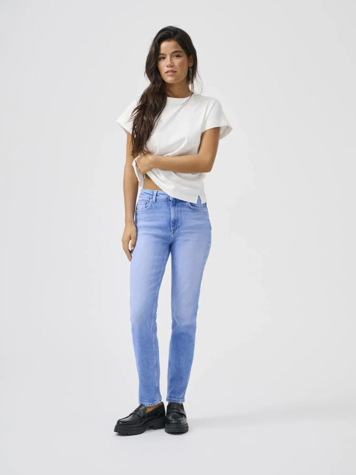 Jean Only couleur bleu azur — vue 3