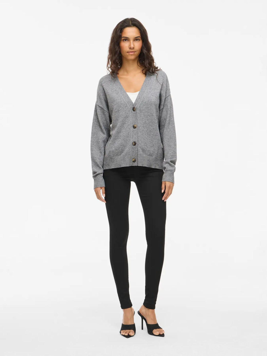 Cardigan Vila Clothes couleur gris — vue 4