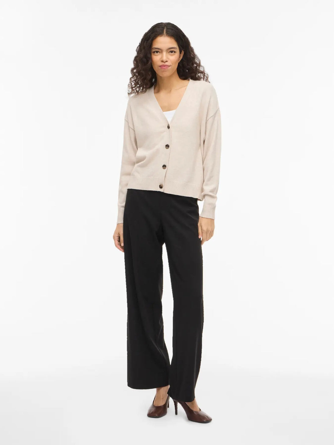 Cardigan Vila Clothes couleur beige — vue 4
