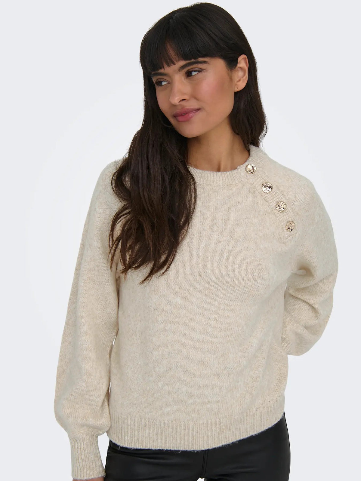 Pull Only couleur beige — vue 3