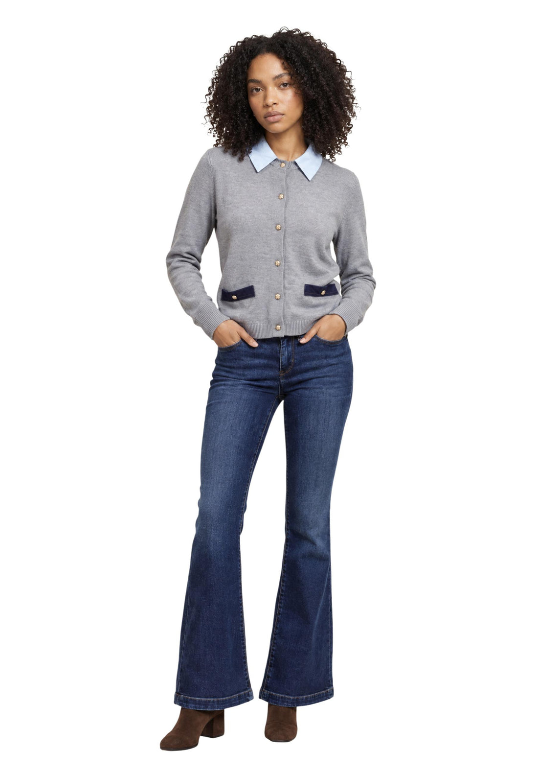 Cardigan Morgan De Toi couleur gris — vue 3