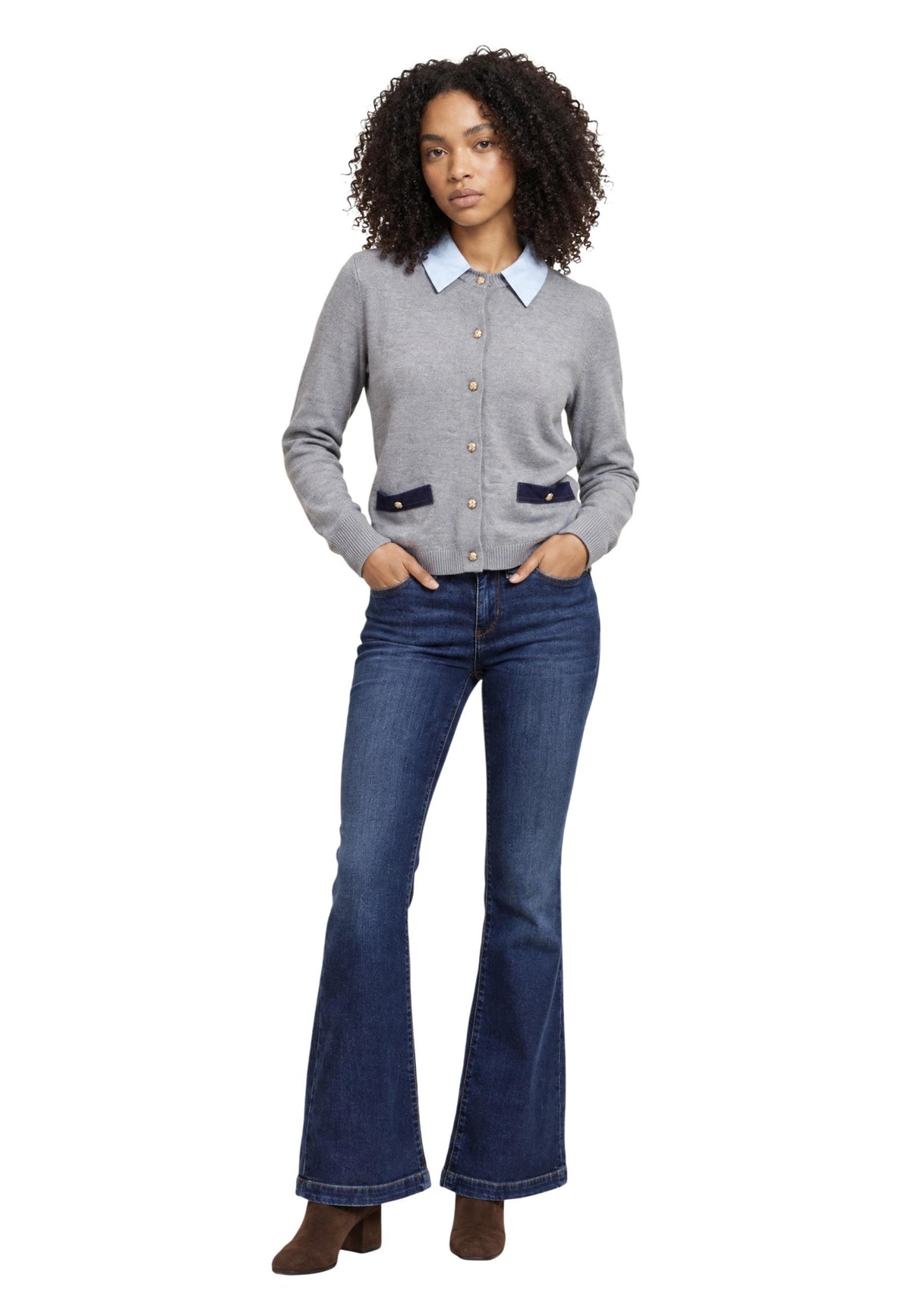 Cardigan Morgan De Toi couleur gris — vue 3