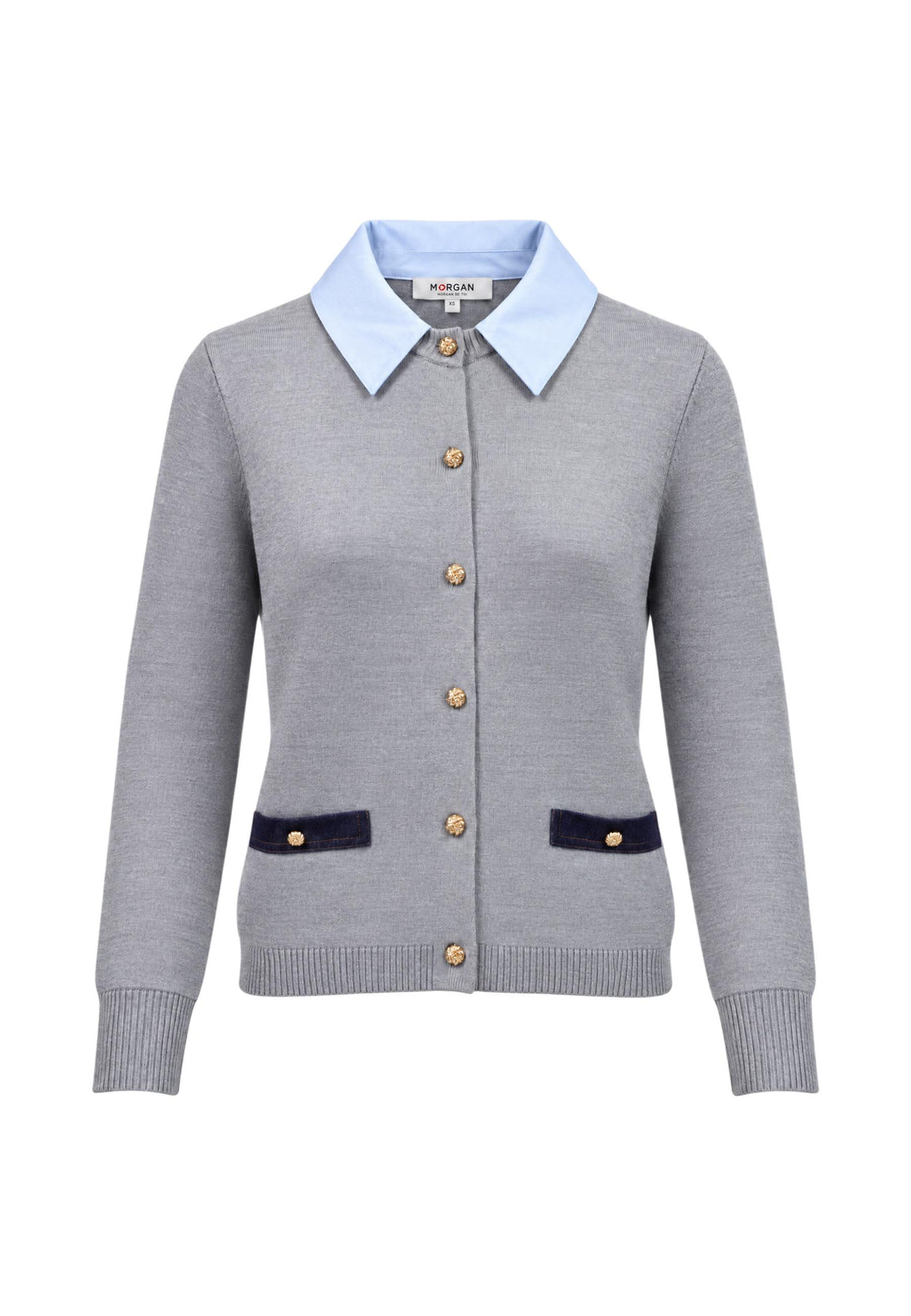 Cardigan Morgan De Toi couleur gris — vue 2