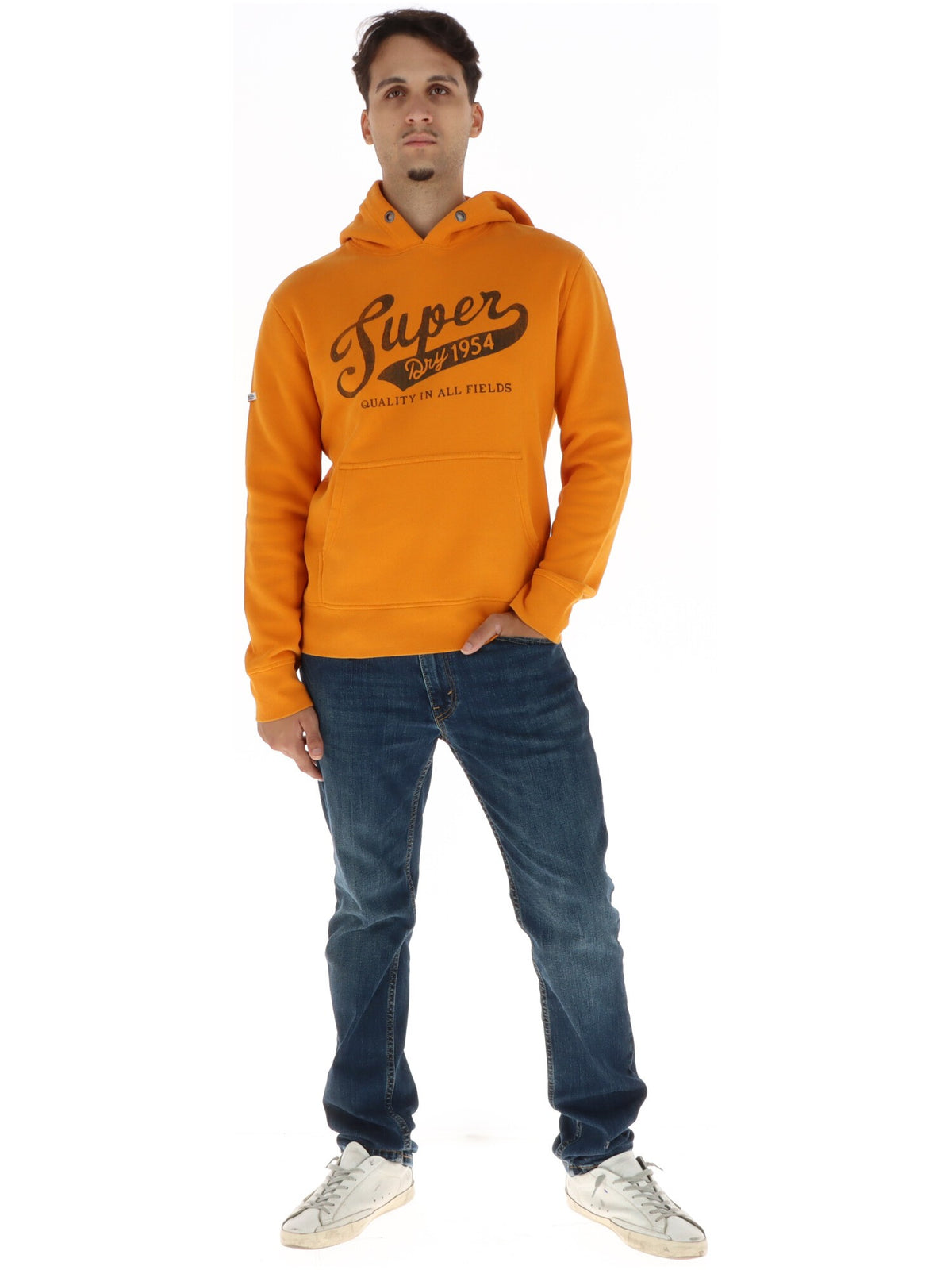 Sweat Superdry couleur orange — vue 4