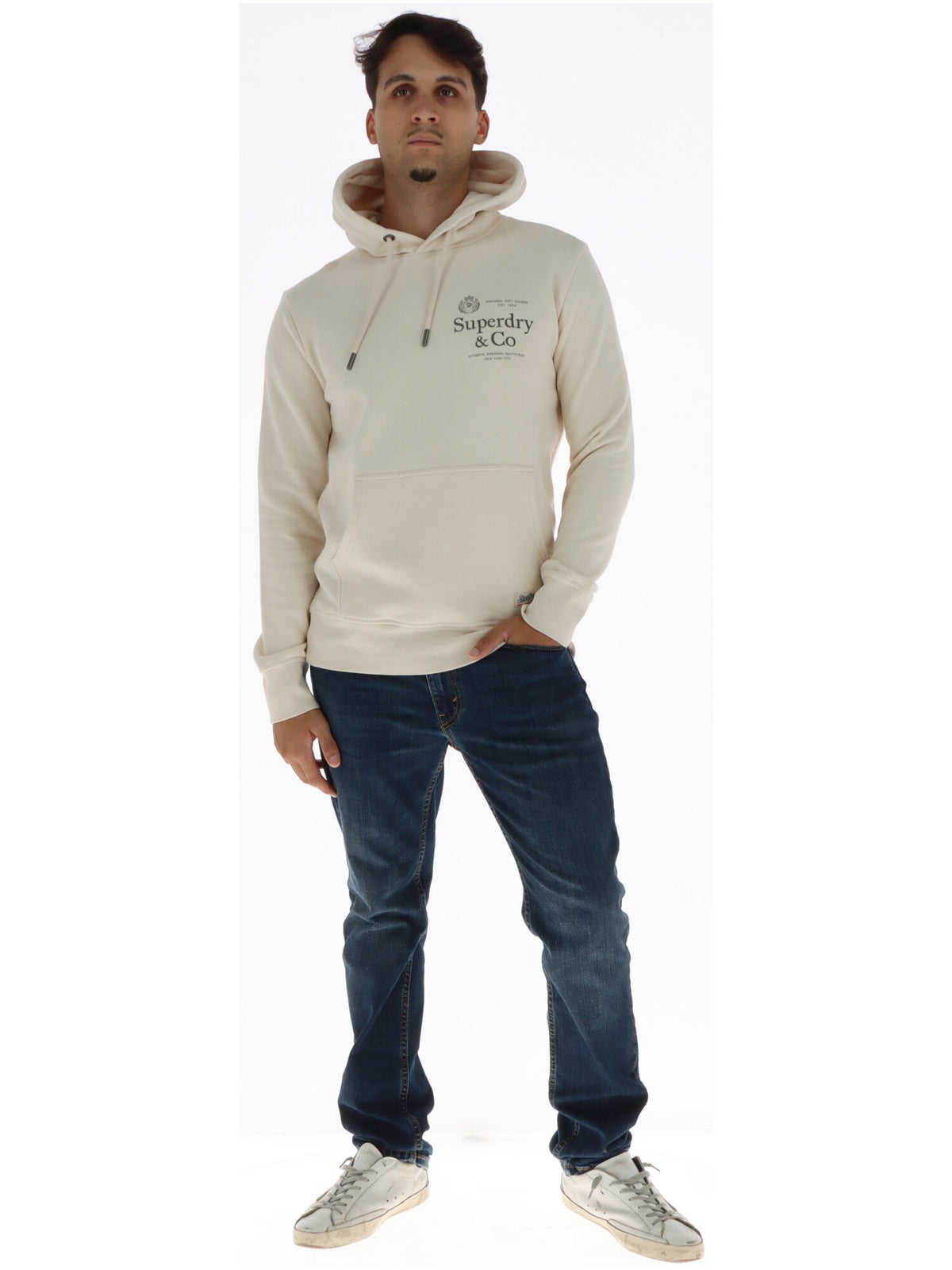 Sweat Superdry couleur beige — vue 4