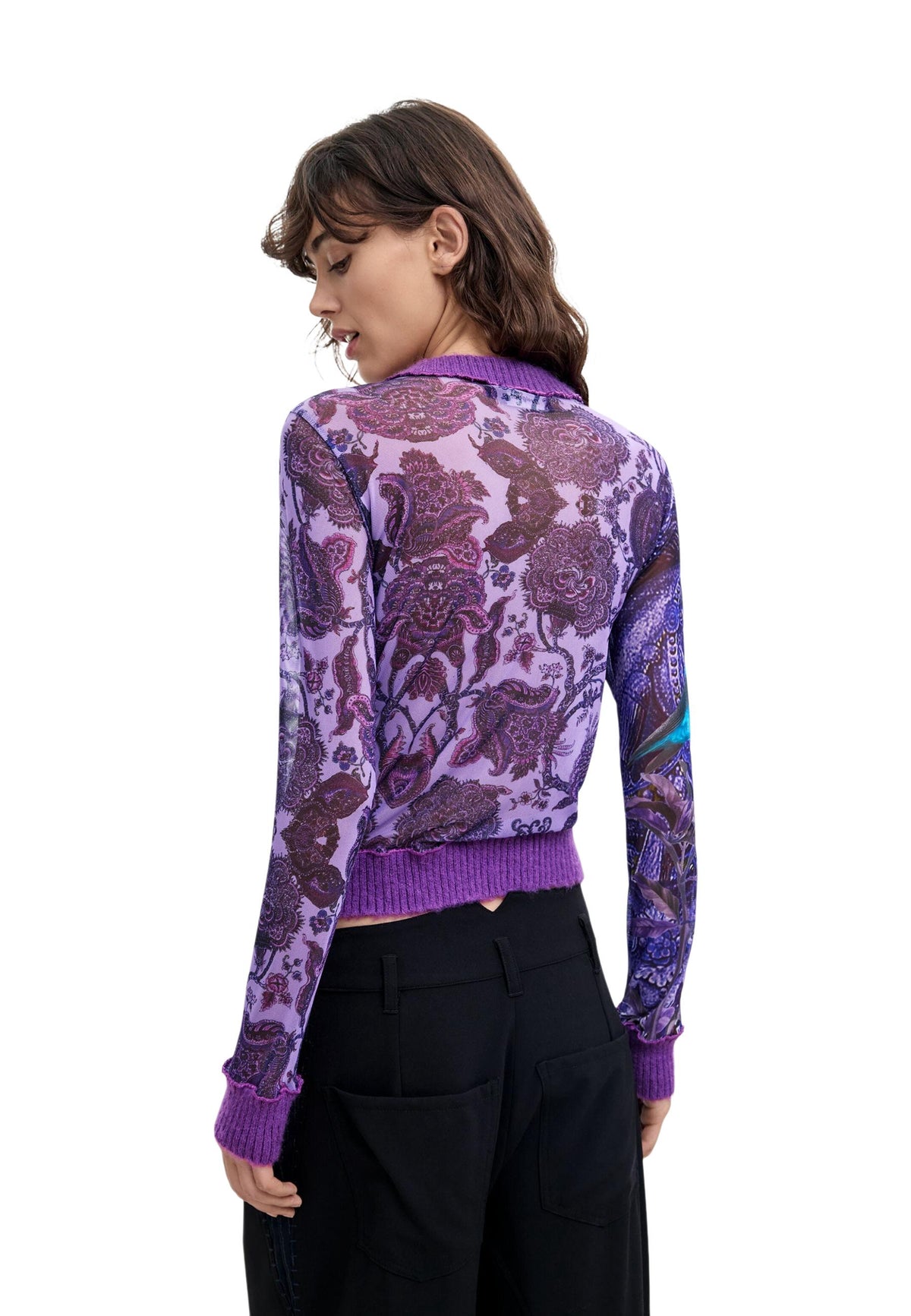 T-shirt Desigual couleur violet — vue 4