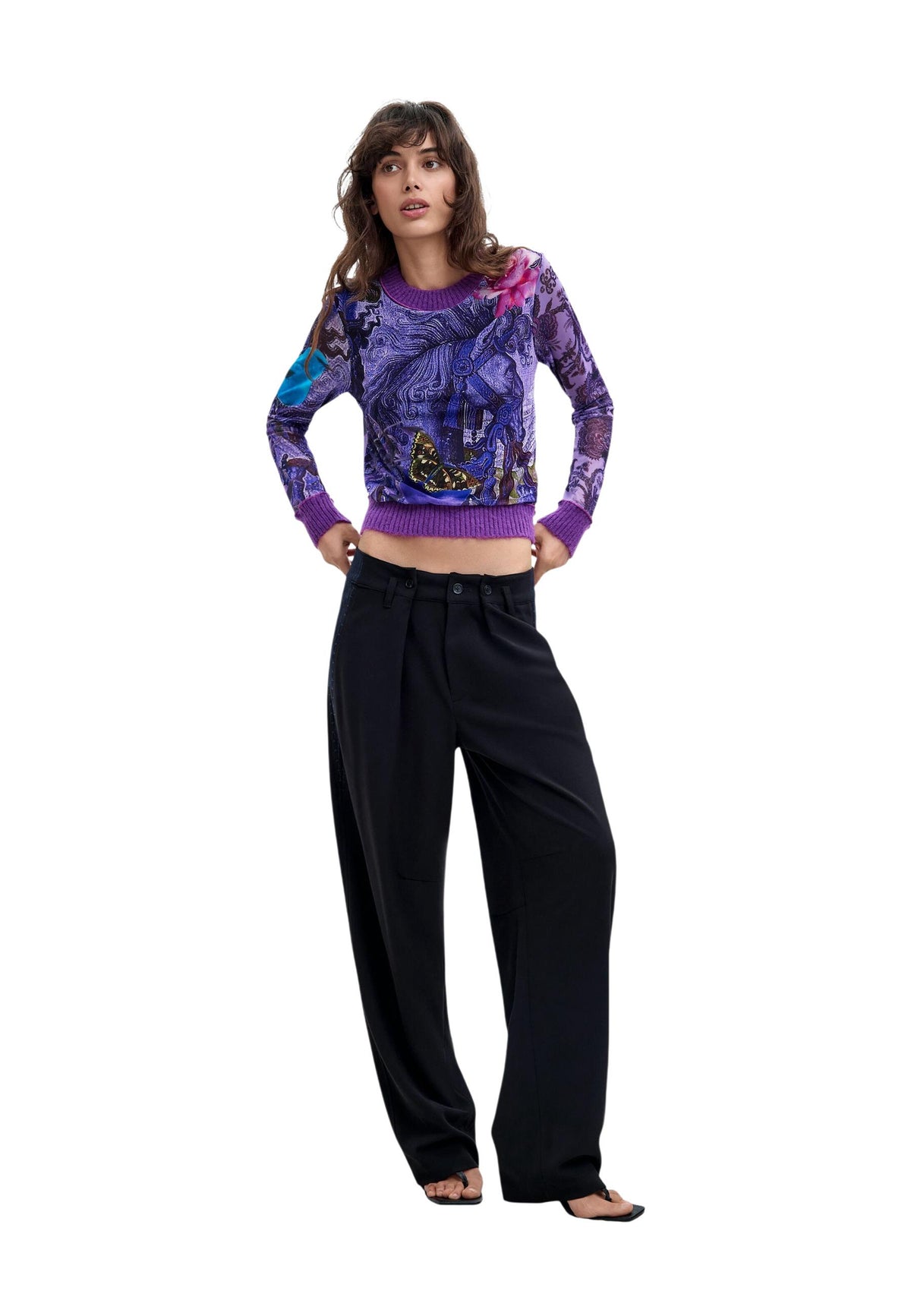 T-shirt Desigual couleur violet — vue 2