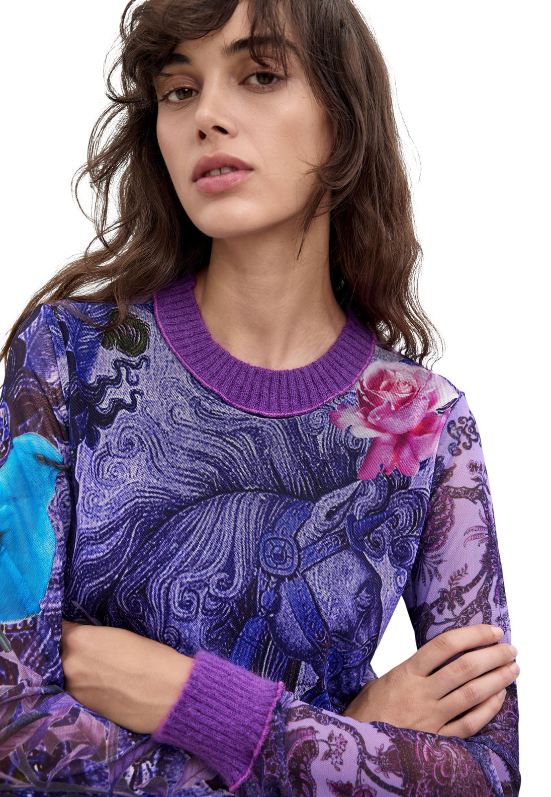 T-shirt Desigual couleur violet — vue 3