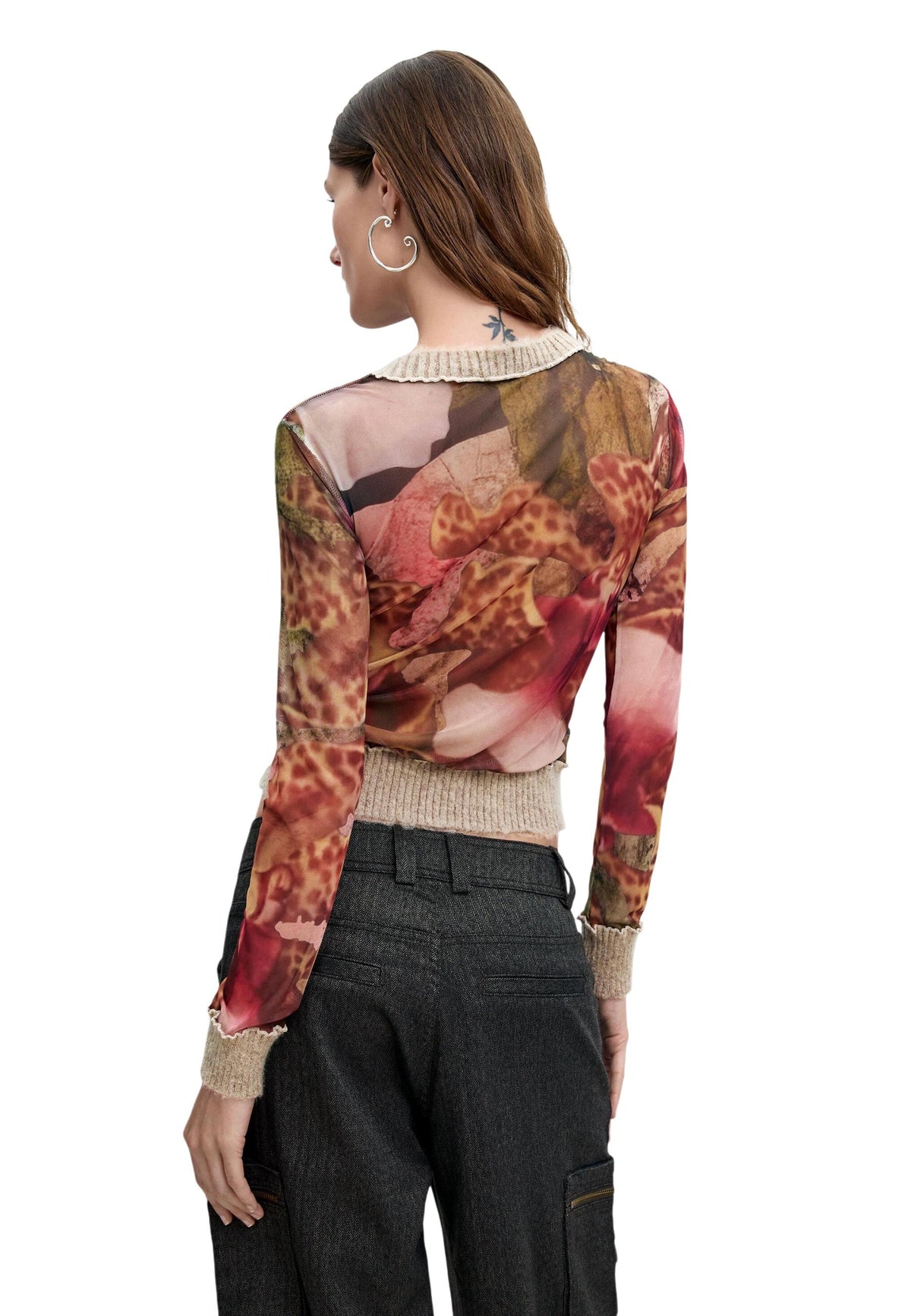 T-shirt Desigual couleur marron — vue 4
