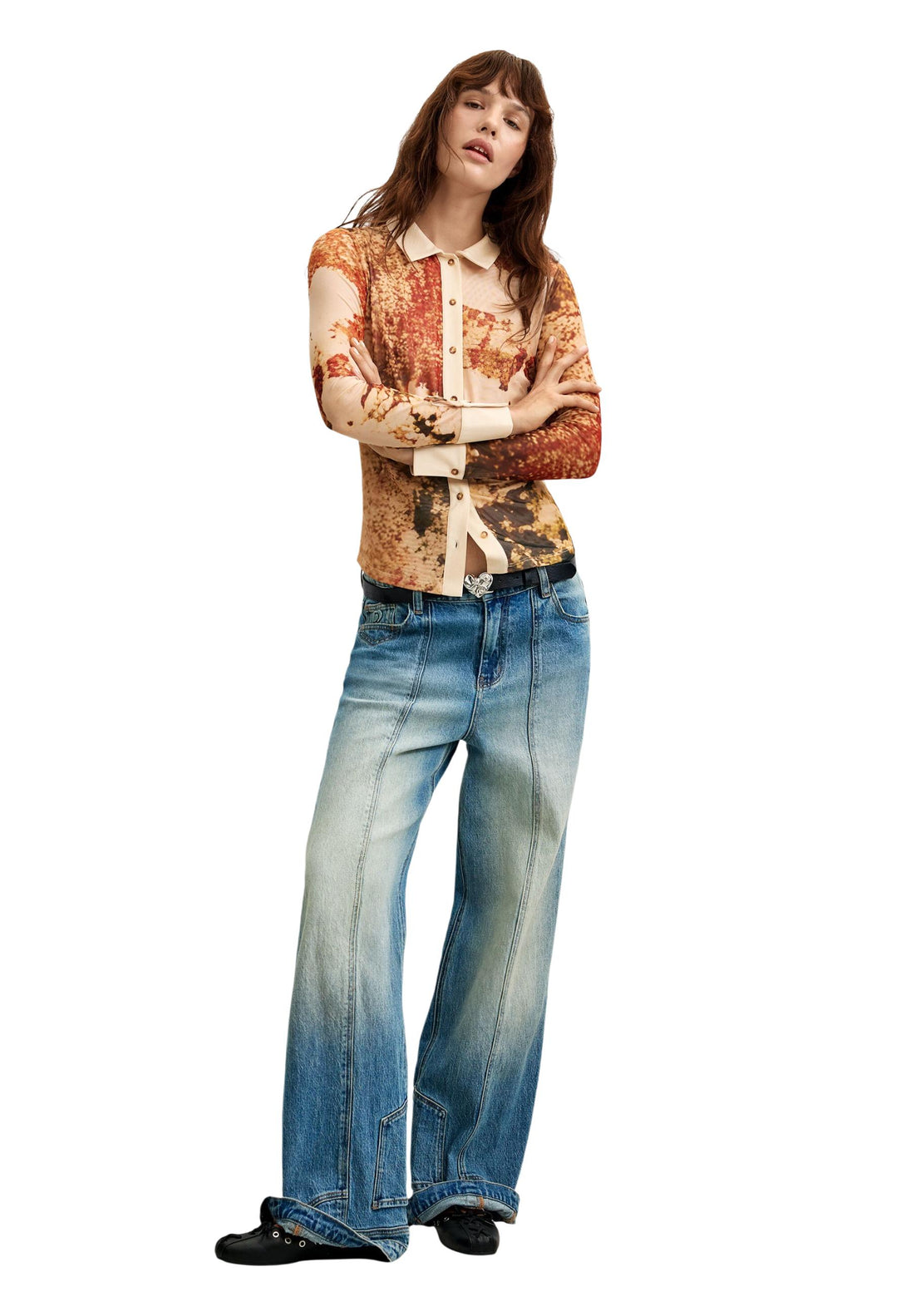 Chemise Desigual couleur beige — vue 3
