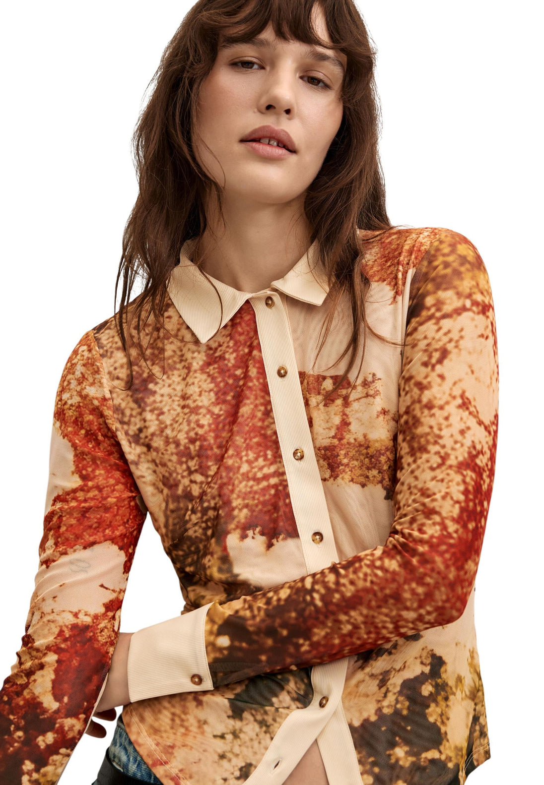 Chemise Desigual couleur beige — vue 2