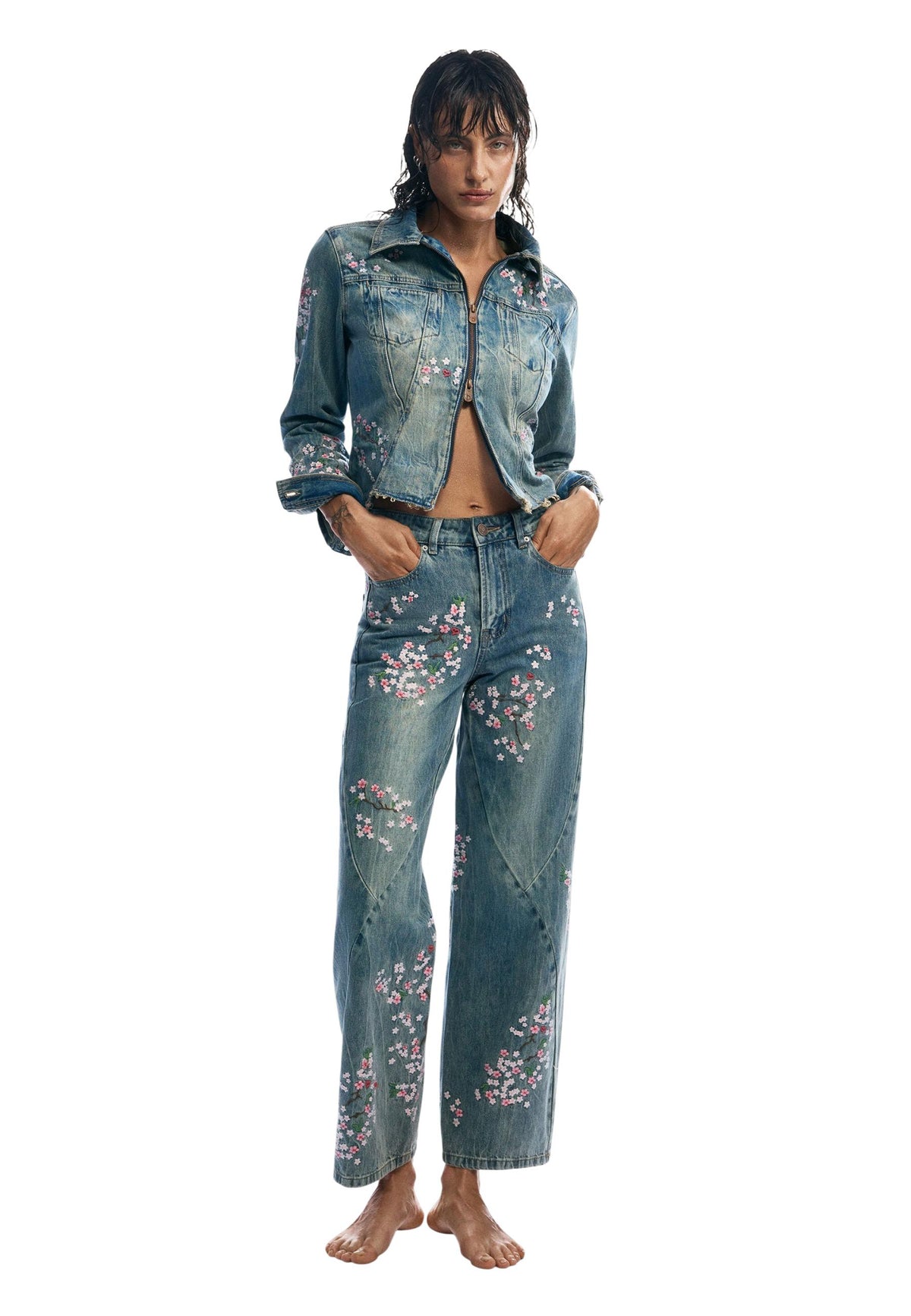 Jean Desigual couleur bleu — vue 2