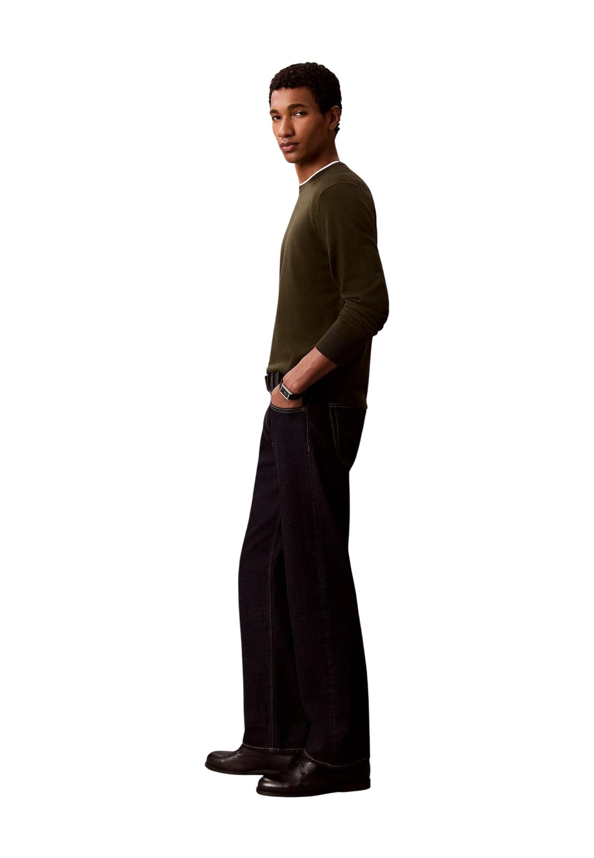 Pull Calvin Klein couleur vert — vue 3