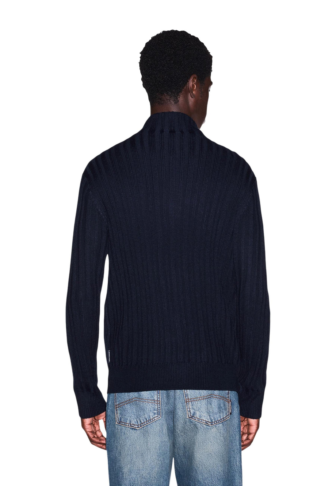 Cardigan Armani Exchange couleur bleu — vue 4