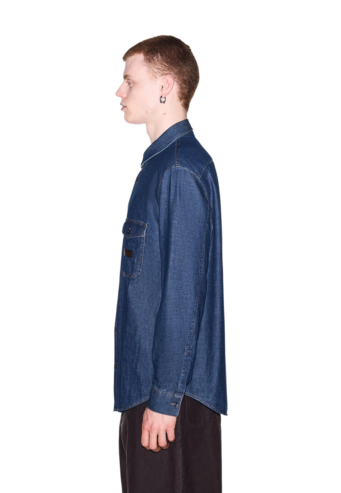Chemise Armani Exchange couleur bleu — vue 3