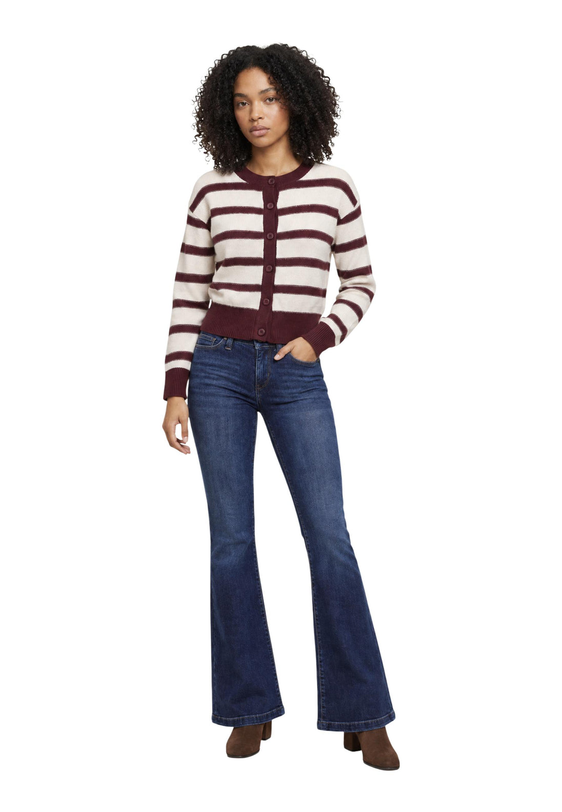 Cardigan Choral couleur bordeaux — vue 5
