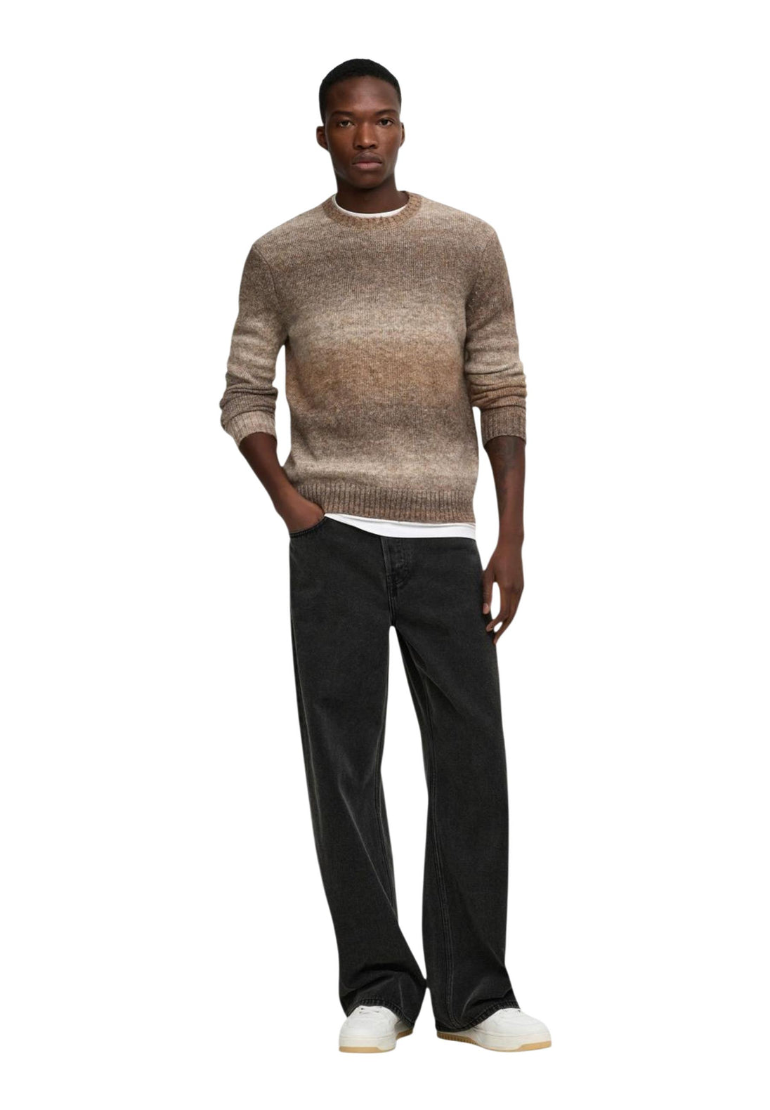 Pull Only & Sons couleur marron — vue 3