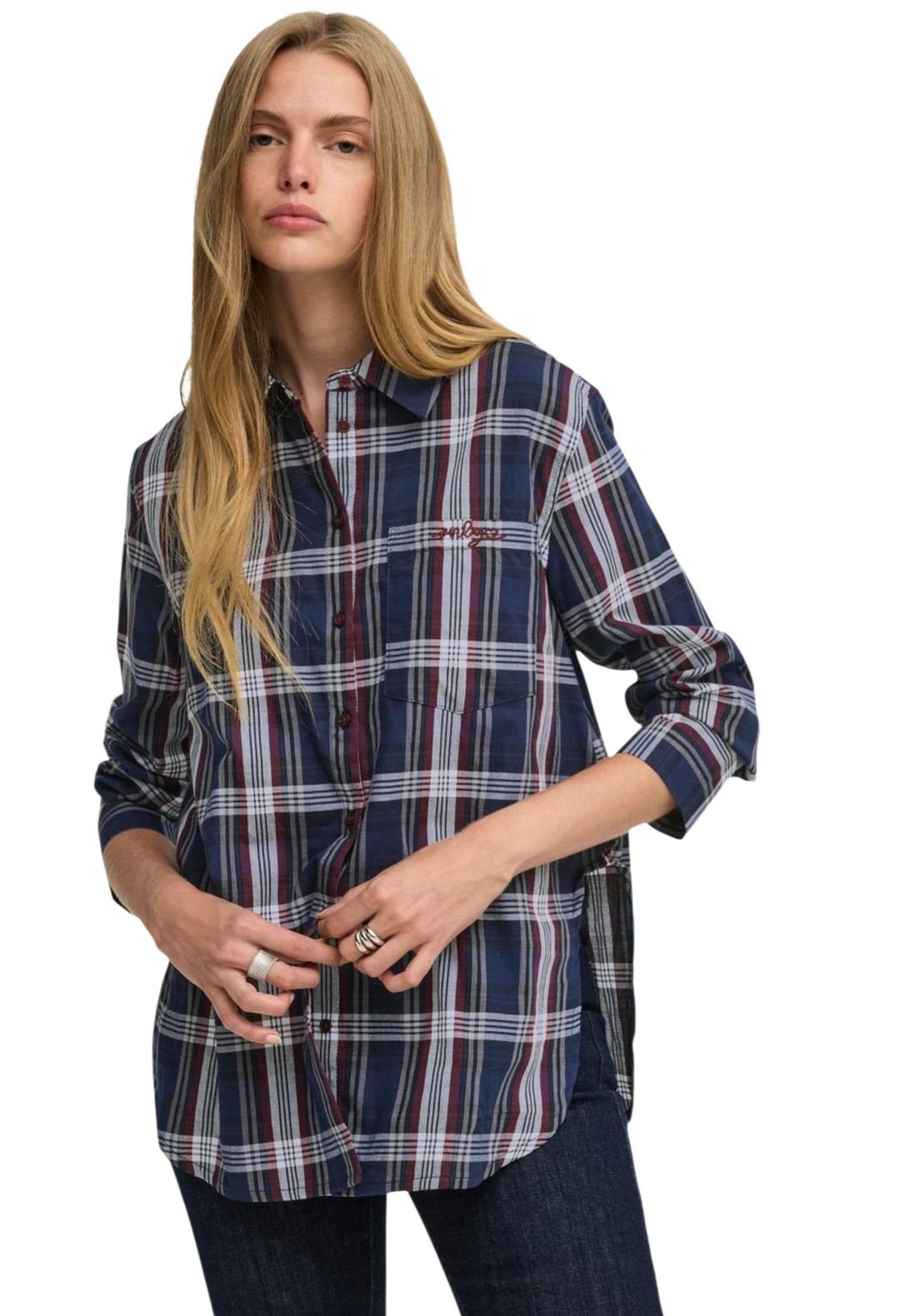 Chemise Only couleur bleu — vue 3