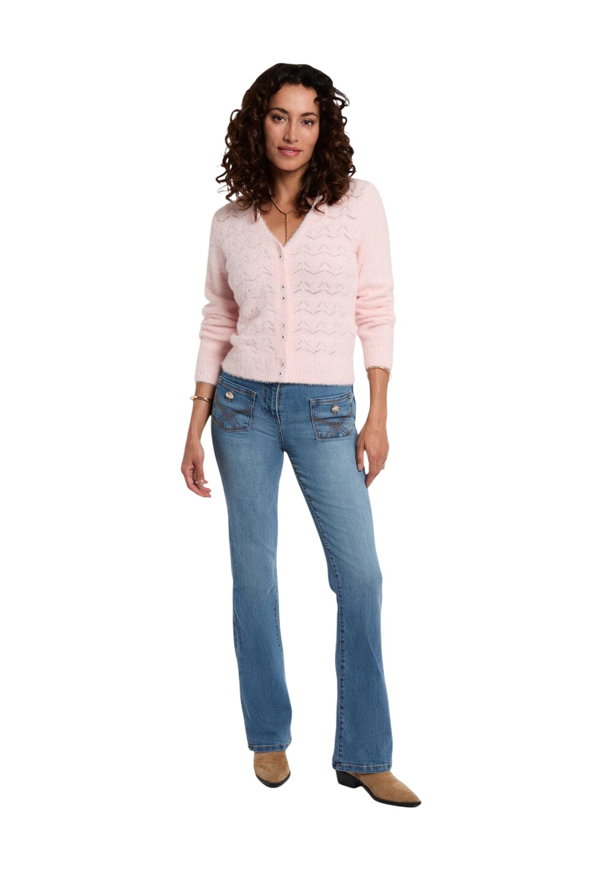 Cardigan Morgan De Toi couleur rose — vue 3