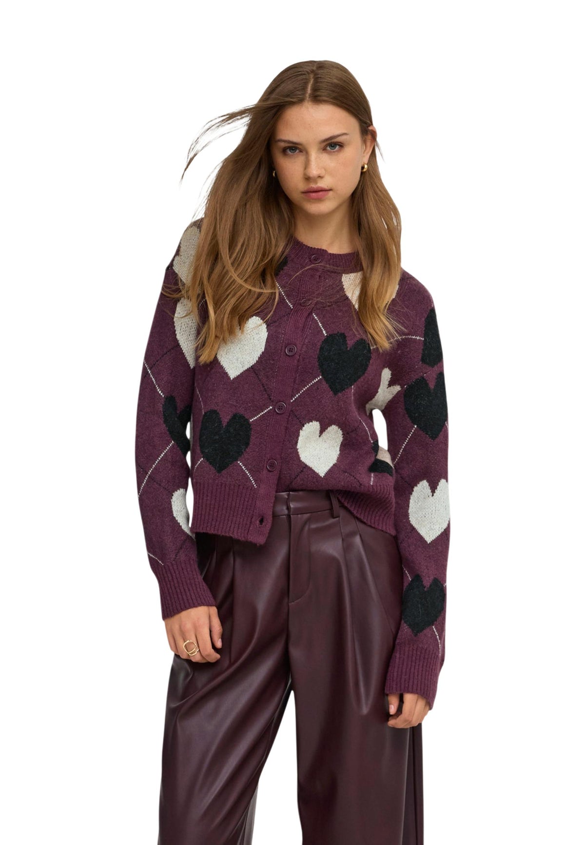 Cardigan Only couleur bordeaux