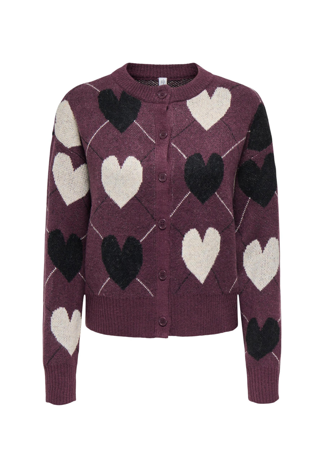 Cardigan Only couleur bordeaux — vue 3