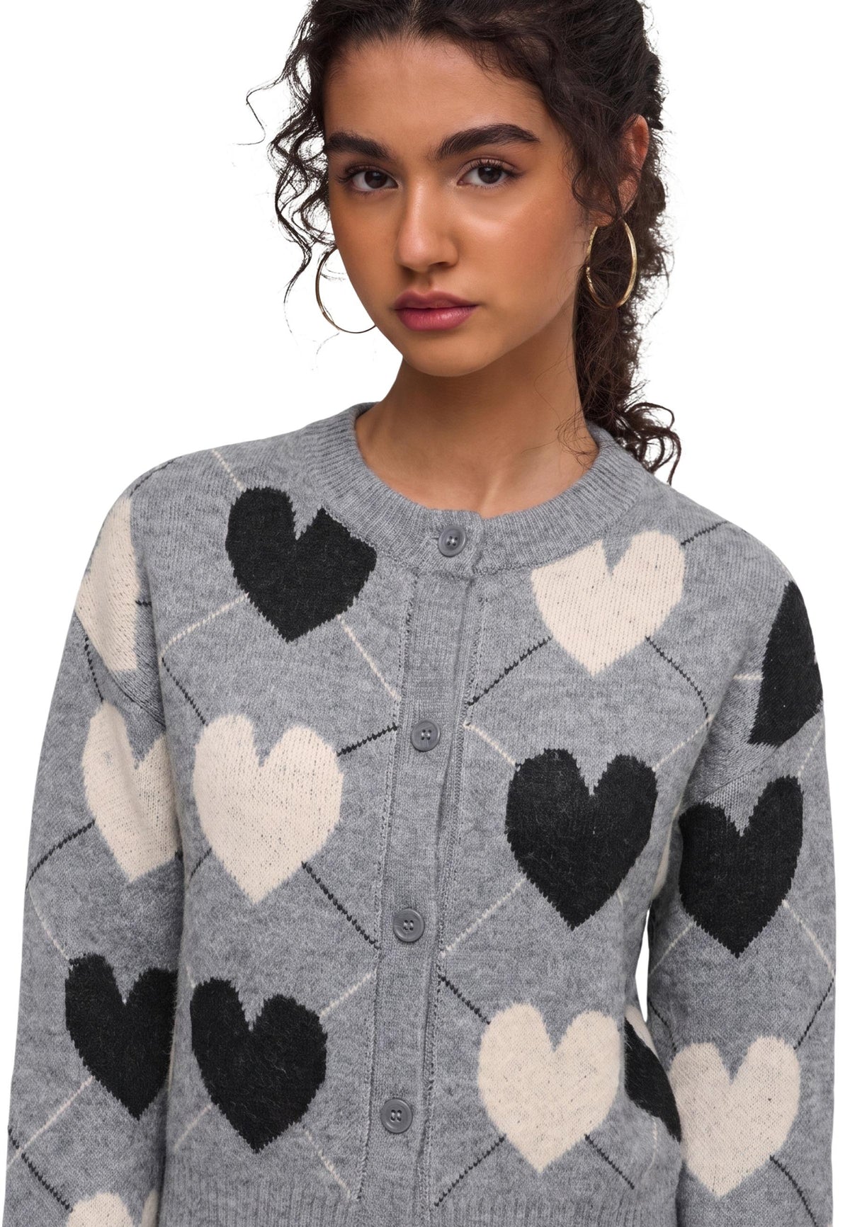 Cardigan Only couleur gris — vue 3