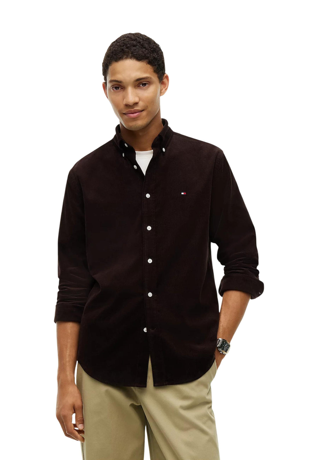 Chemise Tommy Hilfiger couleur marron