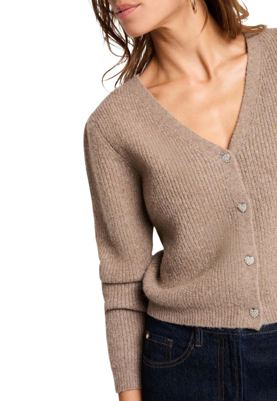 Cardigan Morgan De Toi couleur beige — vue 5