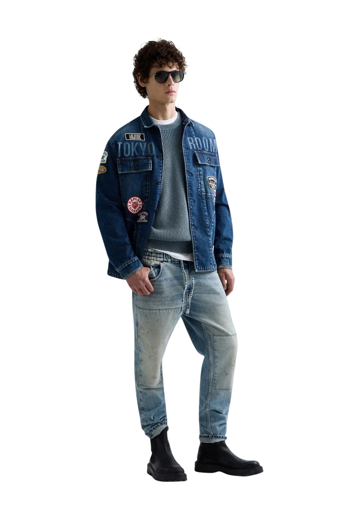 Veste Replay couleur bleu — vue 3