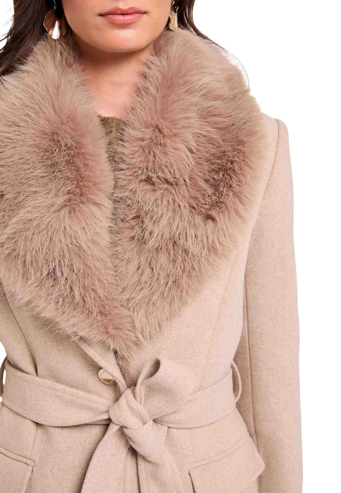 Manteau Morgan De Toi couleur beige — vue 3