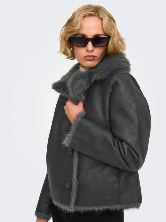 Veste Only couleur gris — vue 2