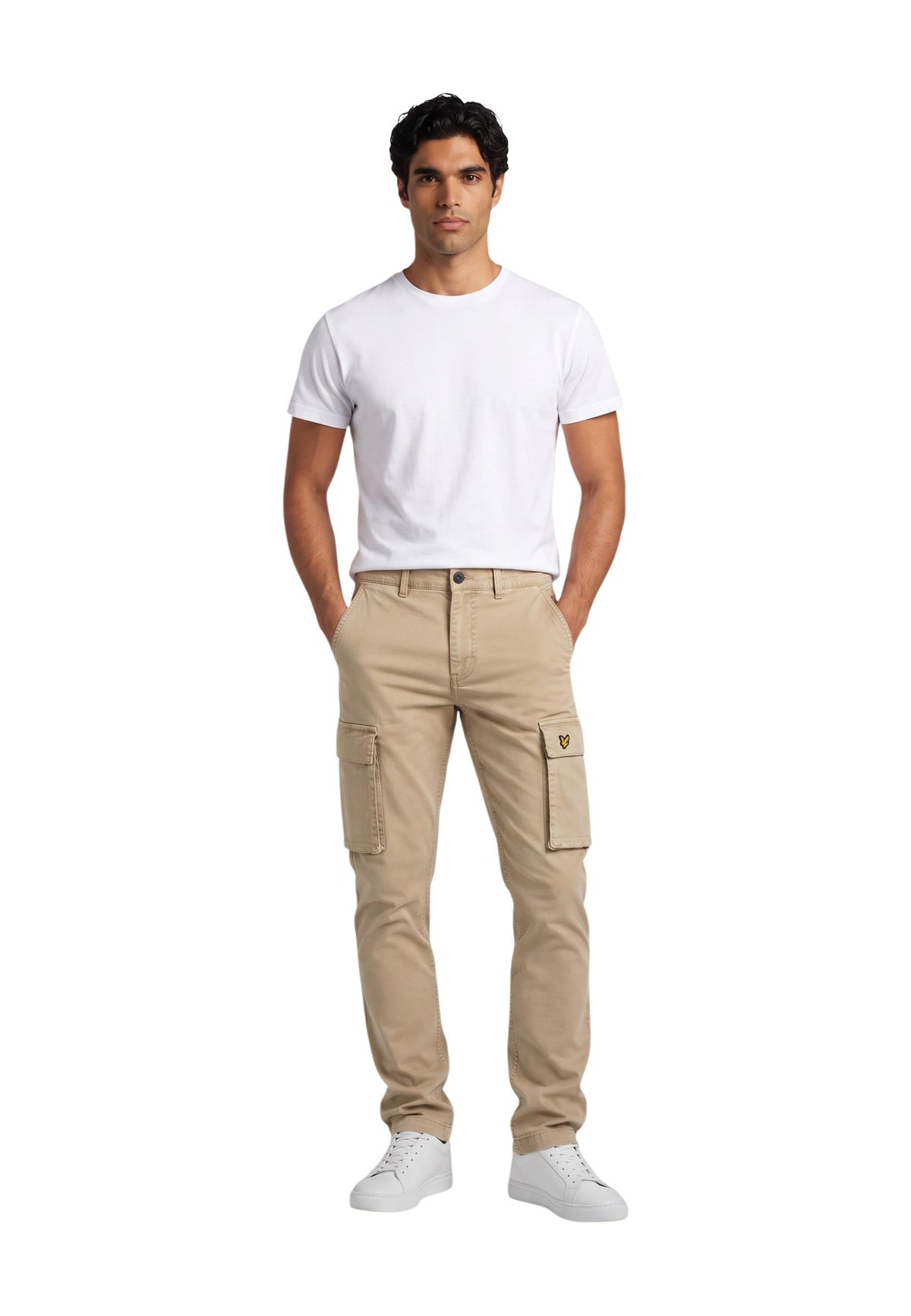 Pantalon Lyle & Scott couleur beige — vue 3