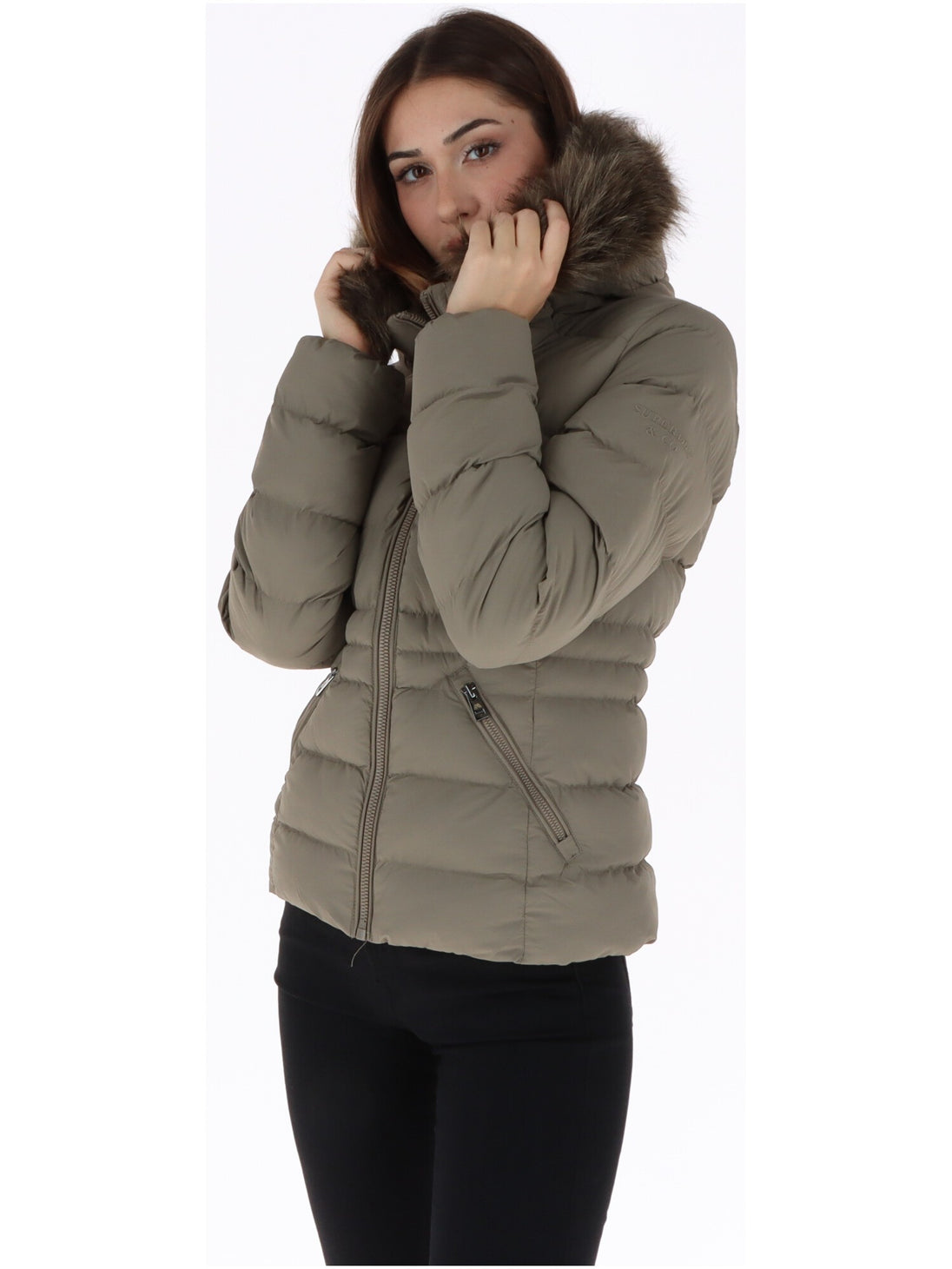 Veste Superdry couleur gris — vue 4