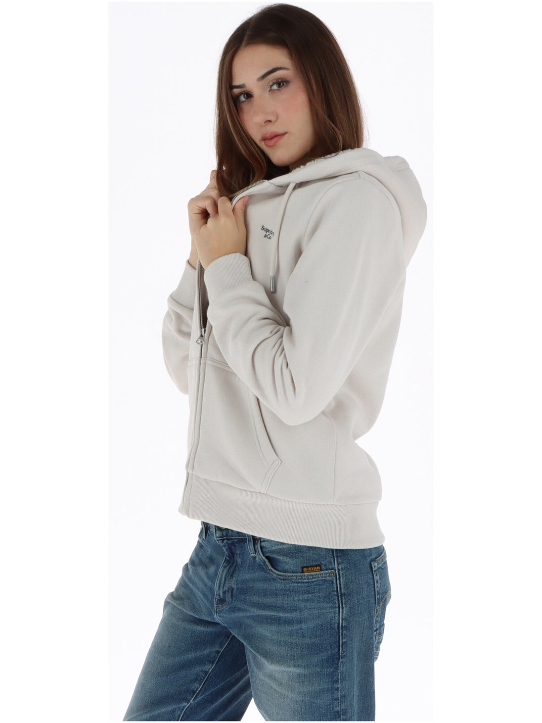 Sweat Superdry couleur beige