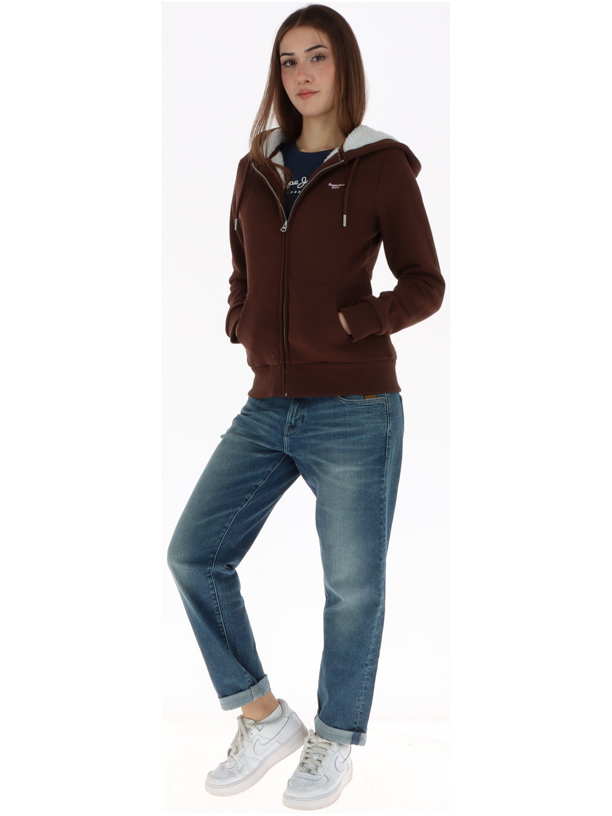 Sweat Superdry couleur marron — vue 4