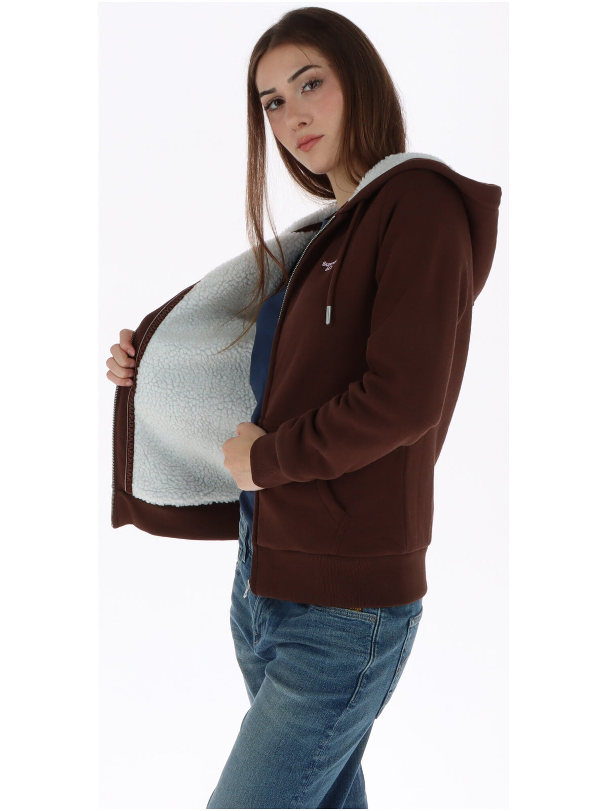 Sweat Superdry couleur marron — vue 2
