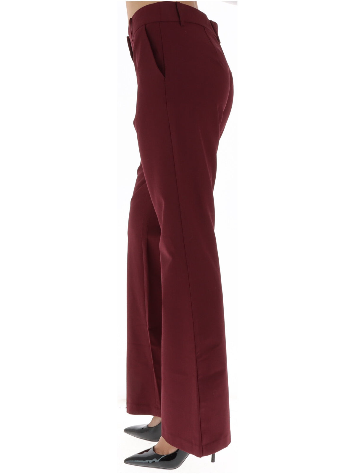 Pantalon Vila Clothes couleur bordeaux — vue 2