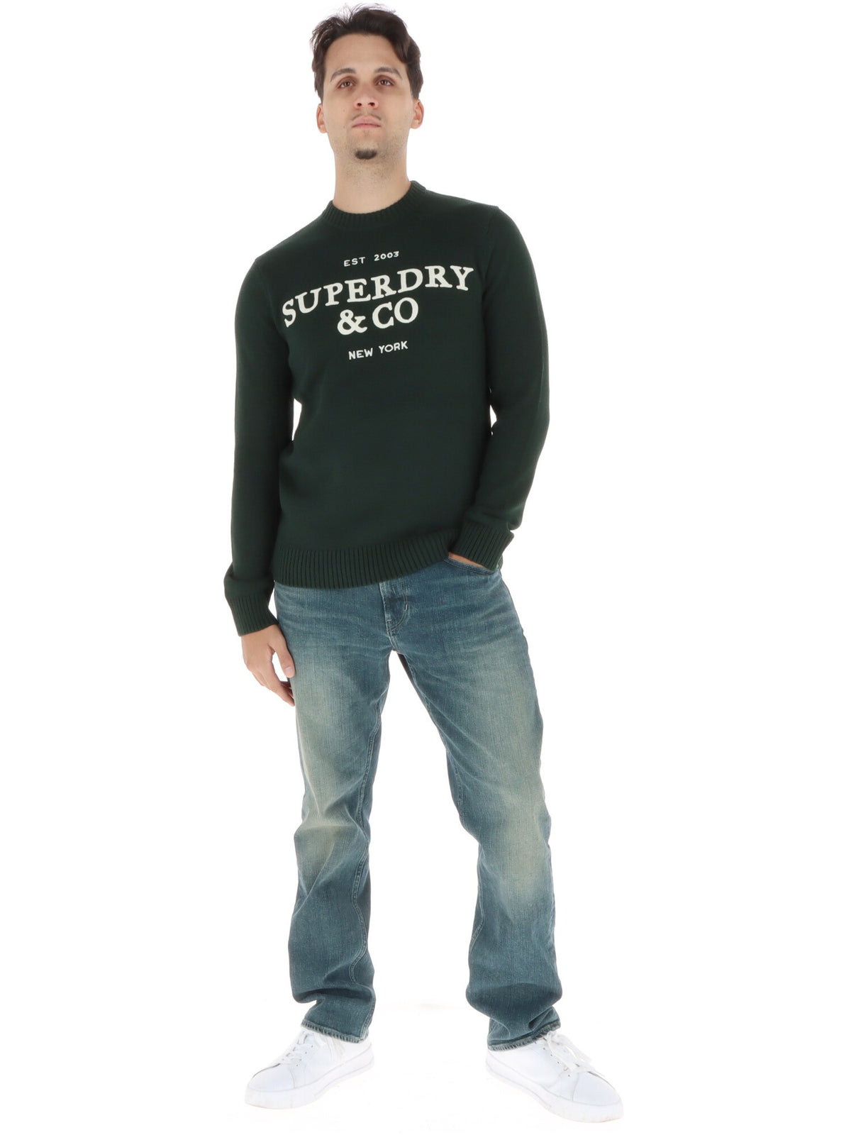Pull Superdry couleur vert — vue 4