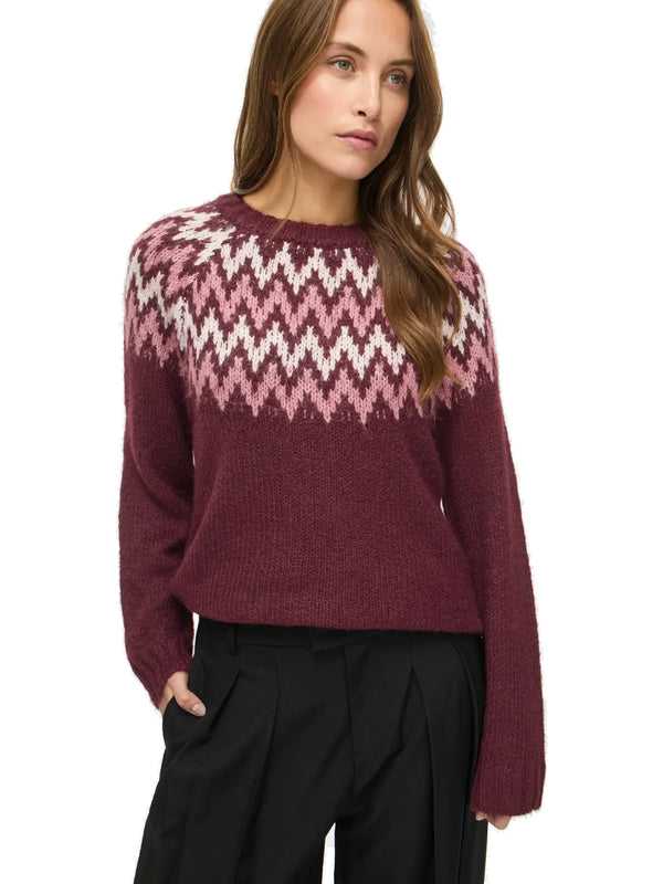 Pull Vila Clothes couleur bordeaux