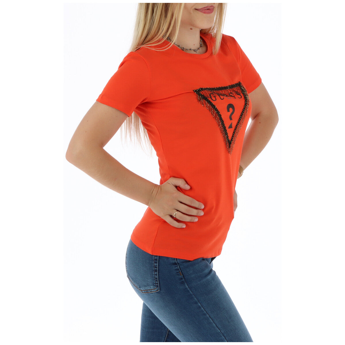 T-shirt Guess couleur corail — vue 2