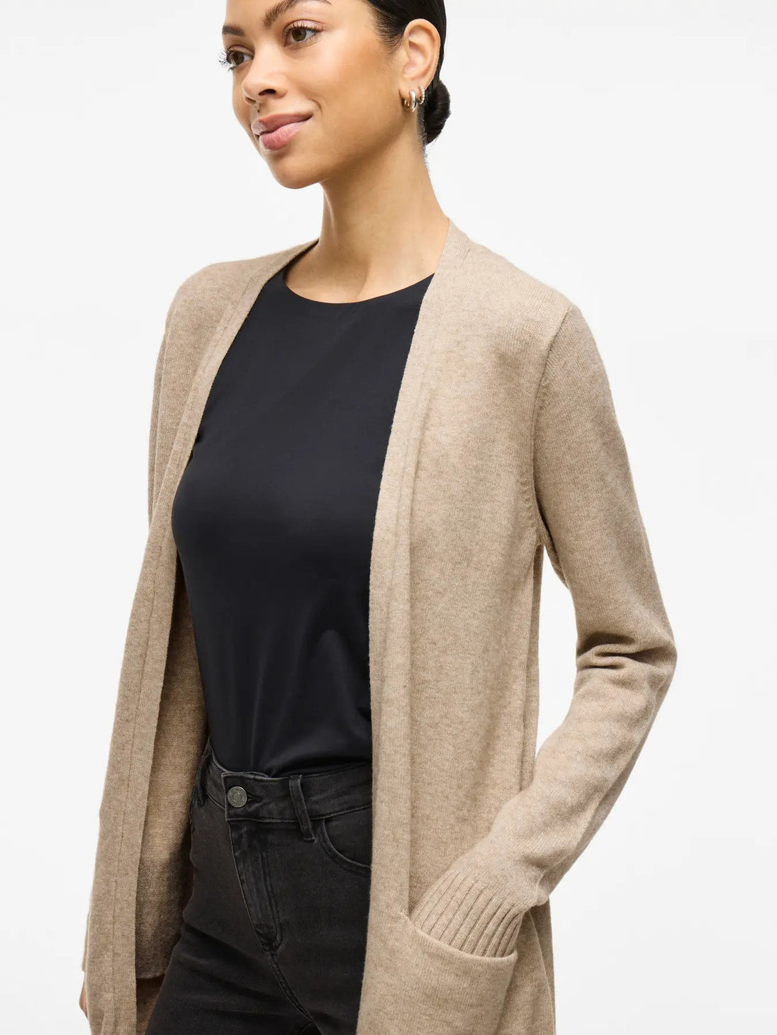 Cardigan Vila Clothes couleur beige — vue 3