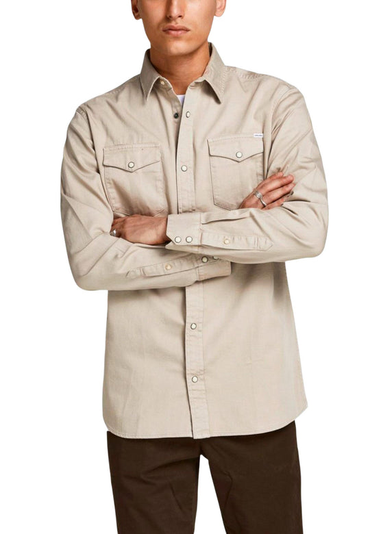 Chemise Jack & Jones couleur beige — vue 2