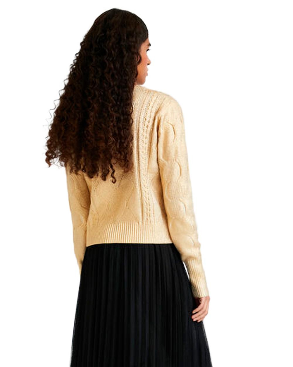 Pull Desigual couleur doré — vue 2
